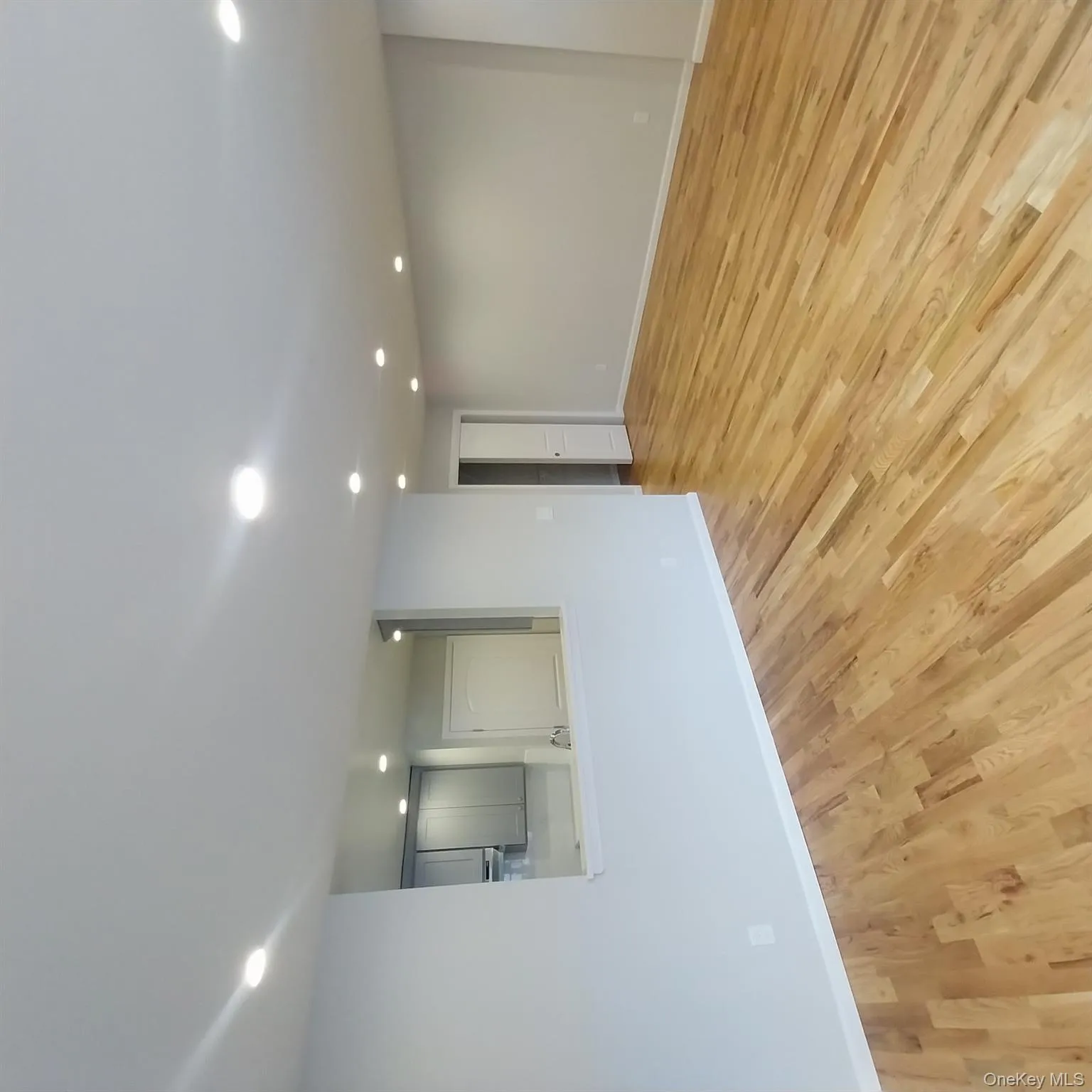 Empty room featuring recessed lighting and light wood finished floors Empty room featuring recessed lighting and light wood finished floors