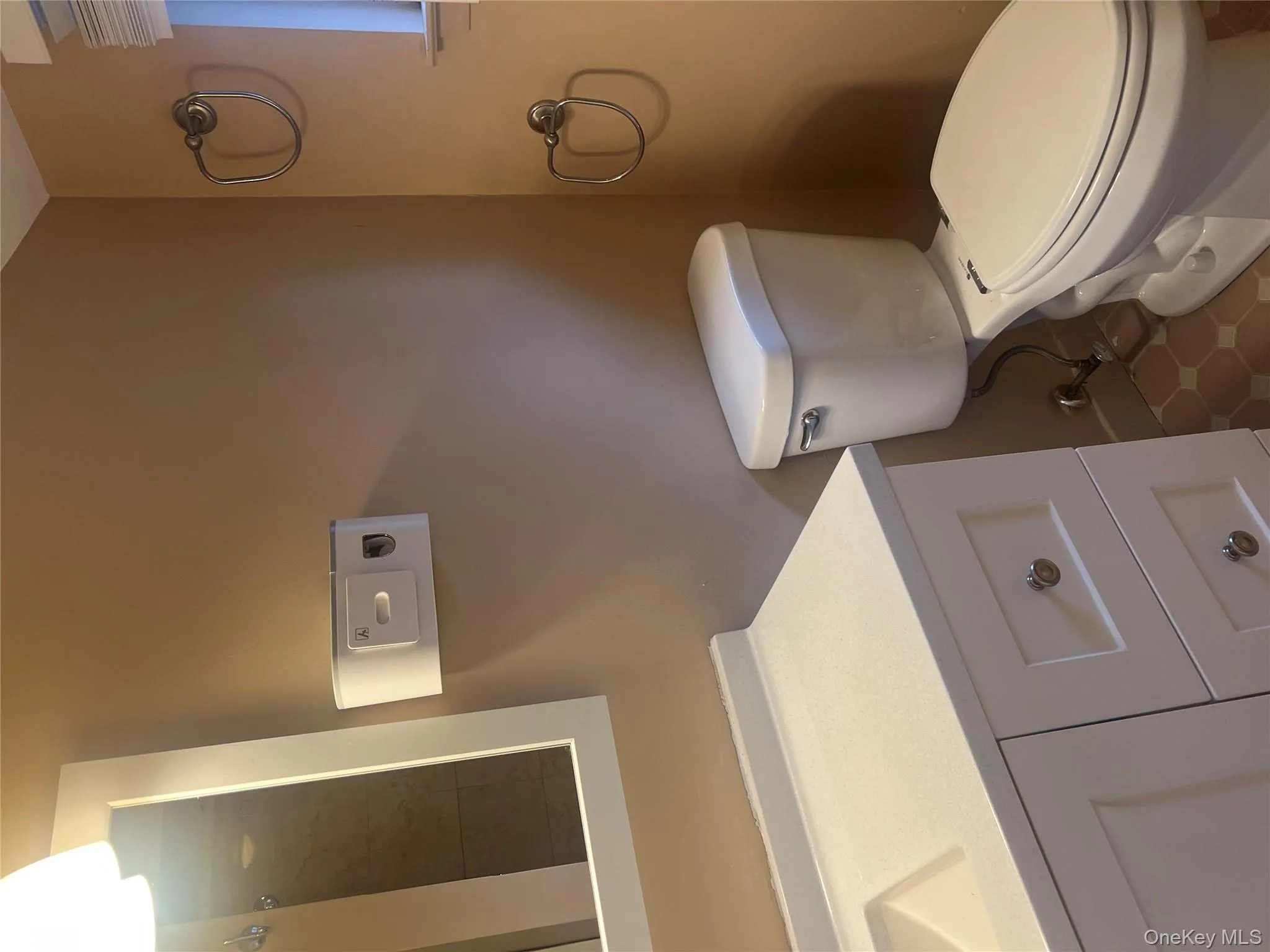 Bathroom with vanity and tile patterned floors Bathroom with vanity and tile patterned floors