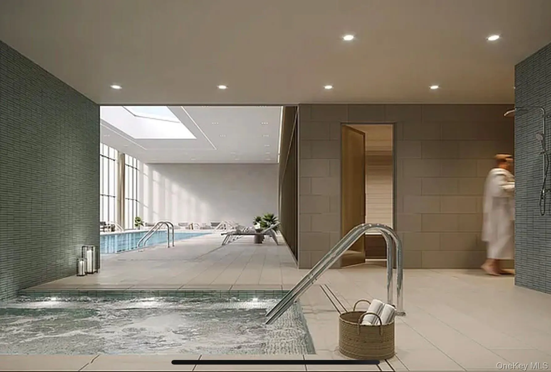 Indoor pool with a skylight Indoor pool with a skylight