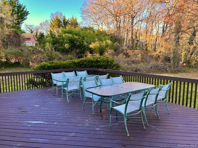 Deck with outdoor dining space Deck with outdoor dining space