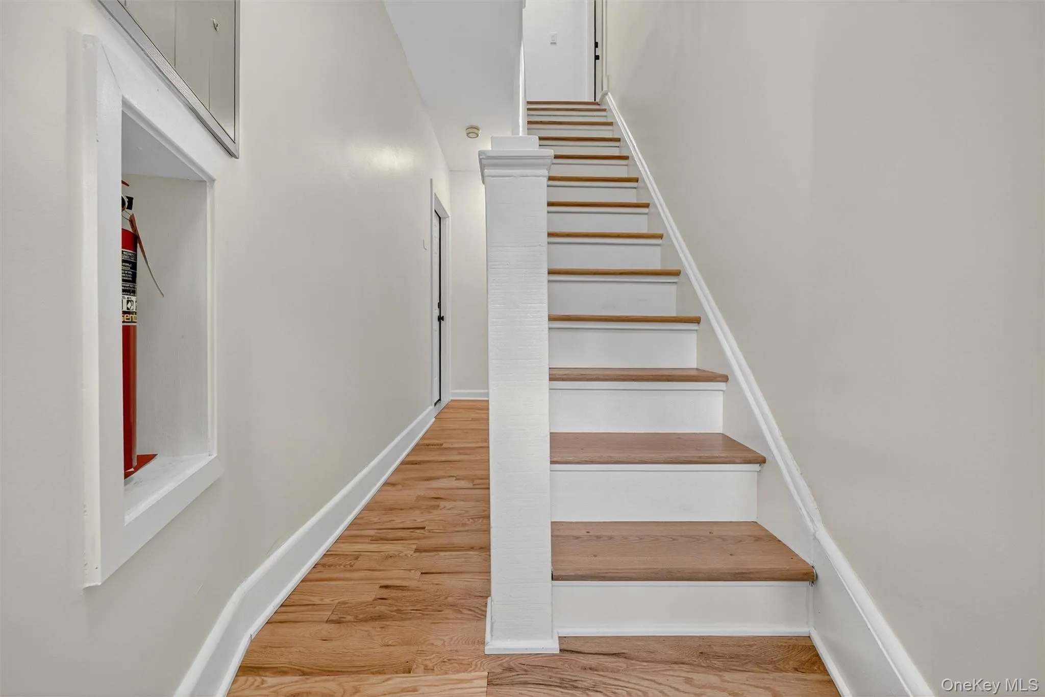Staircase to second floor apartment. Staircase to second floor apartment.