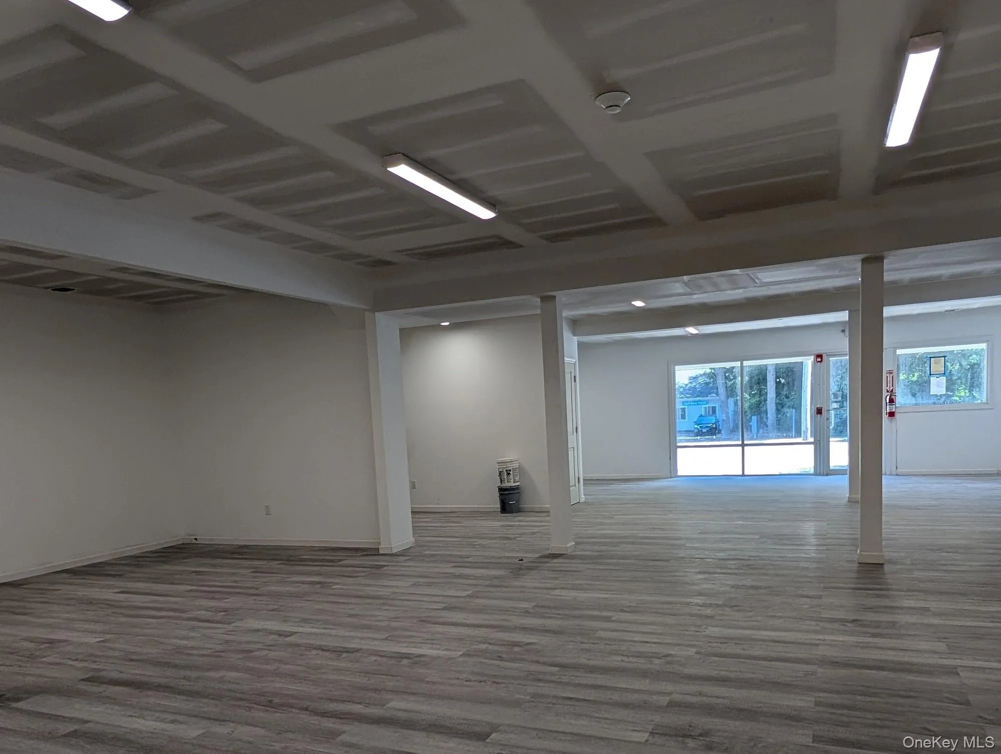 Basement with wood finished floors Basement with wood finished floors