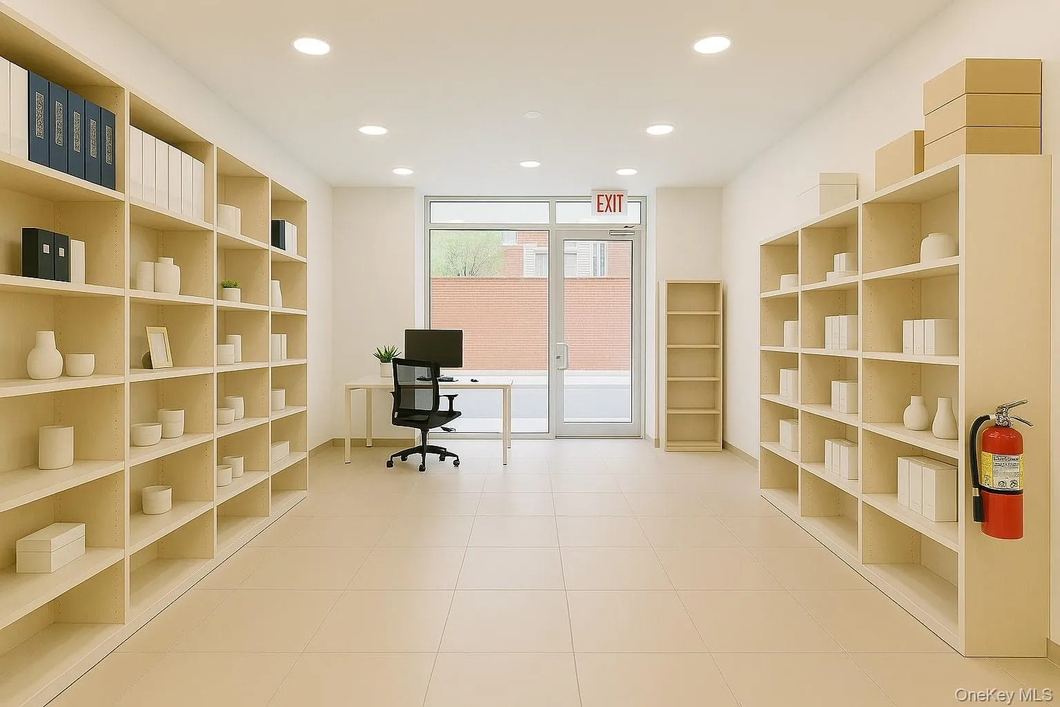 Office area with recessed lighting Office area with recessed lighting
