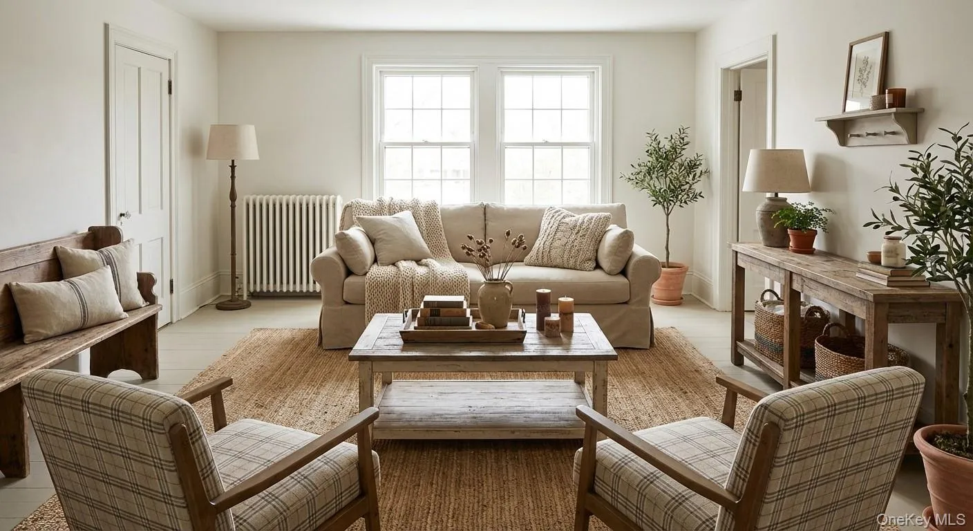 Staged ~ Living room featuring radiator Staged ~ Living room featuring radiator