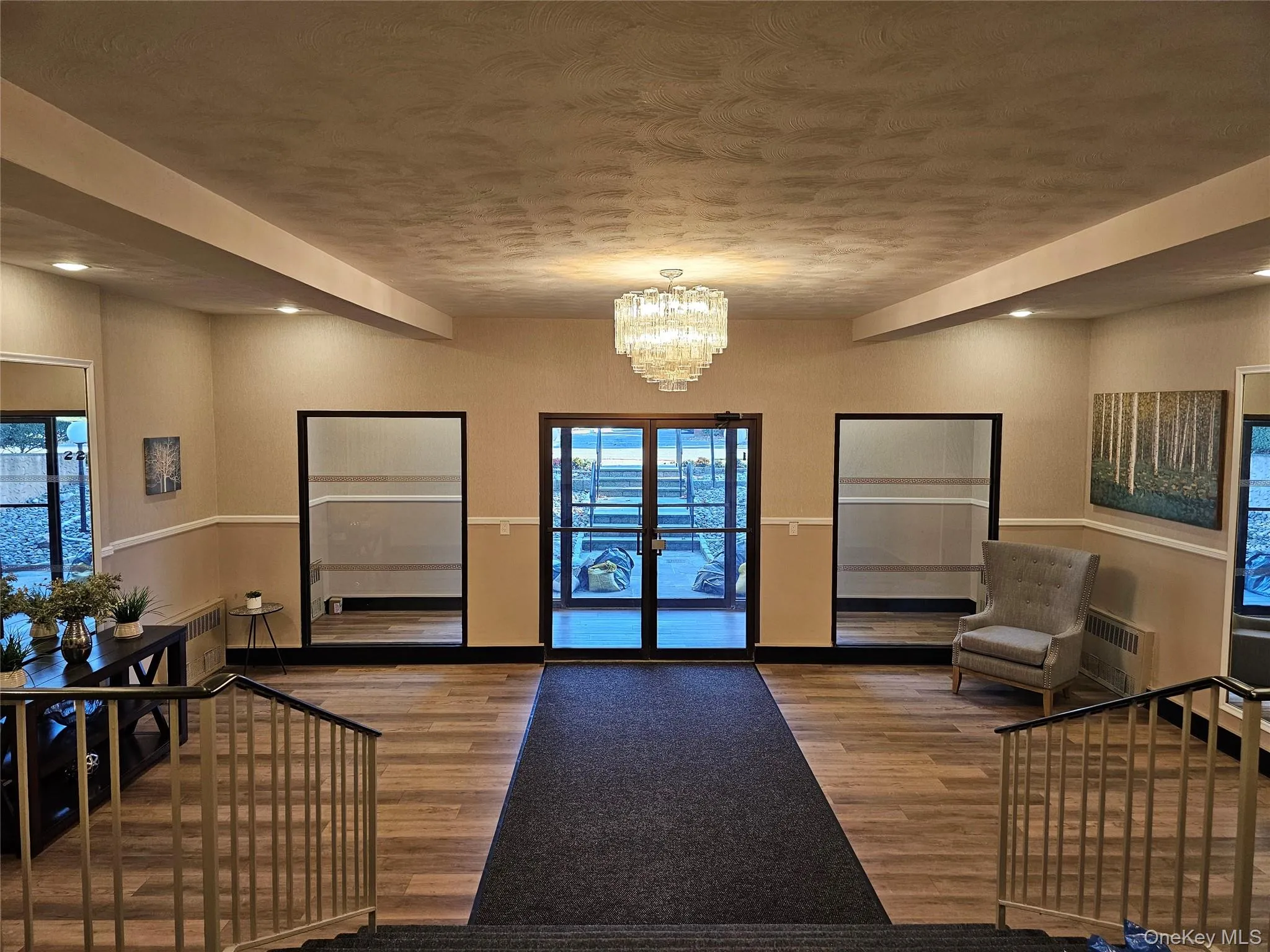 Community lobby with recessed lighting and a textured ceiling Community lobby with recessed lighting and a textured ceiling