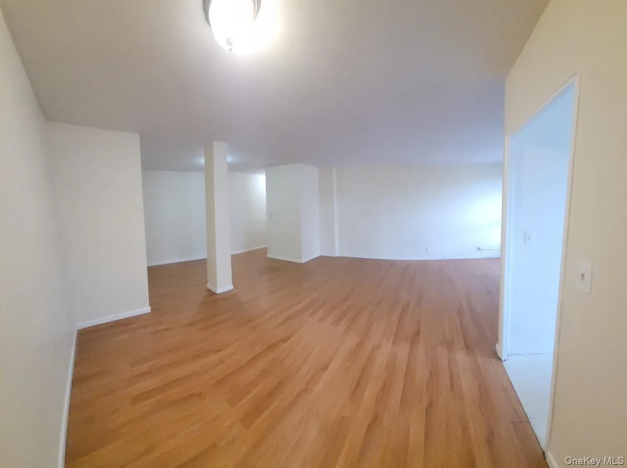 Finished below grade area with light wood-style floors and baseboards Finished below grade area with light wood-style floors and baseboards