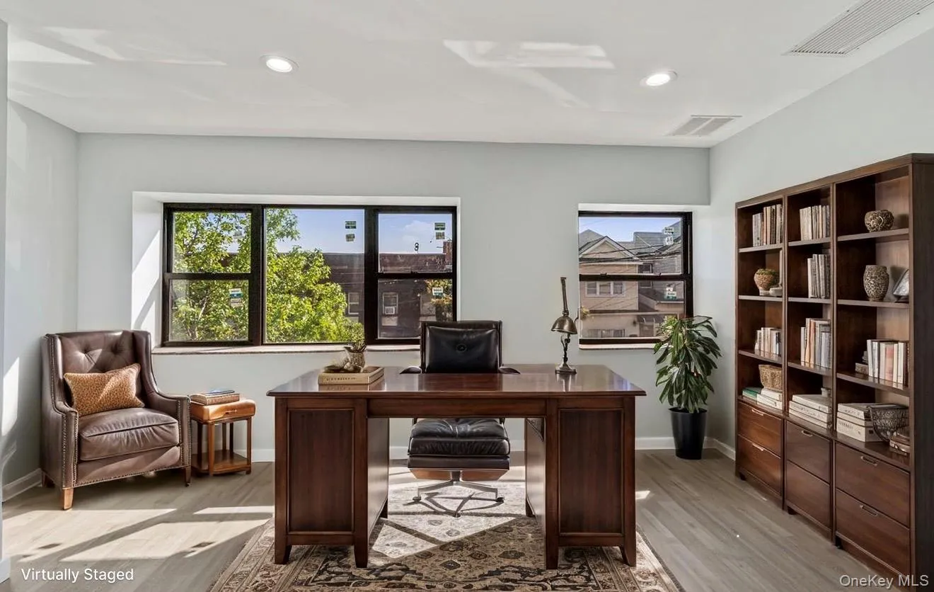 Office featuring light wood finished floors and recessed lighting Office featuring light wood finished floors and recessed lighting