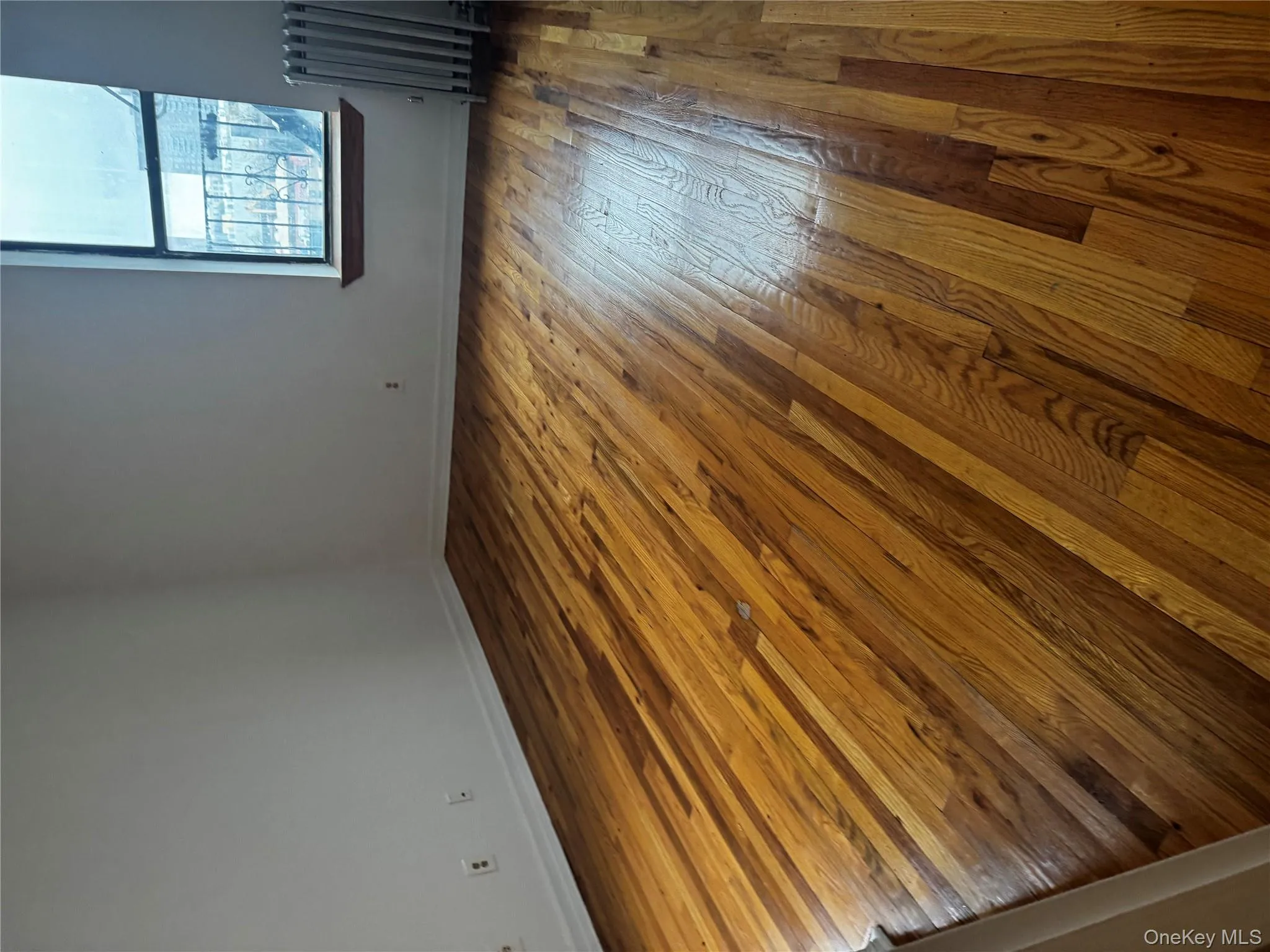 Spare room featuring radiator heating unit and light wood-type flooring Spare room featuring radiator heating unit and light wood-type flooring
