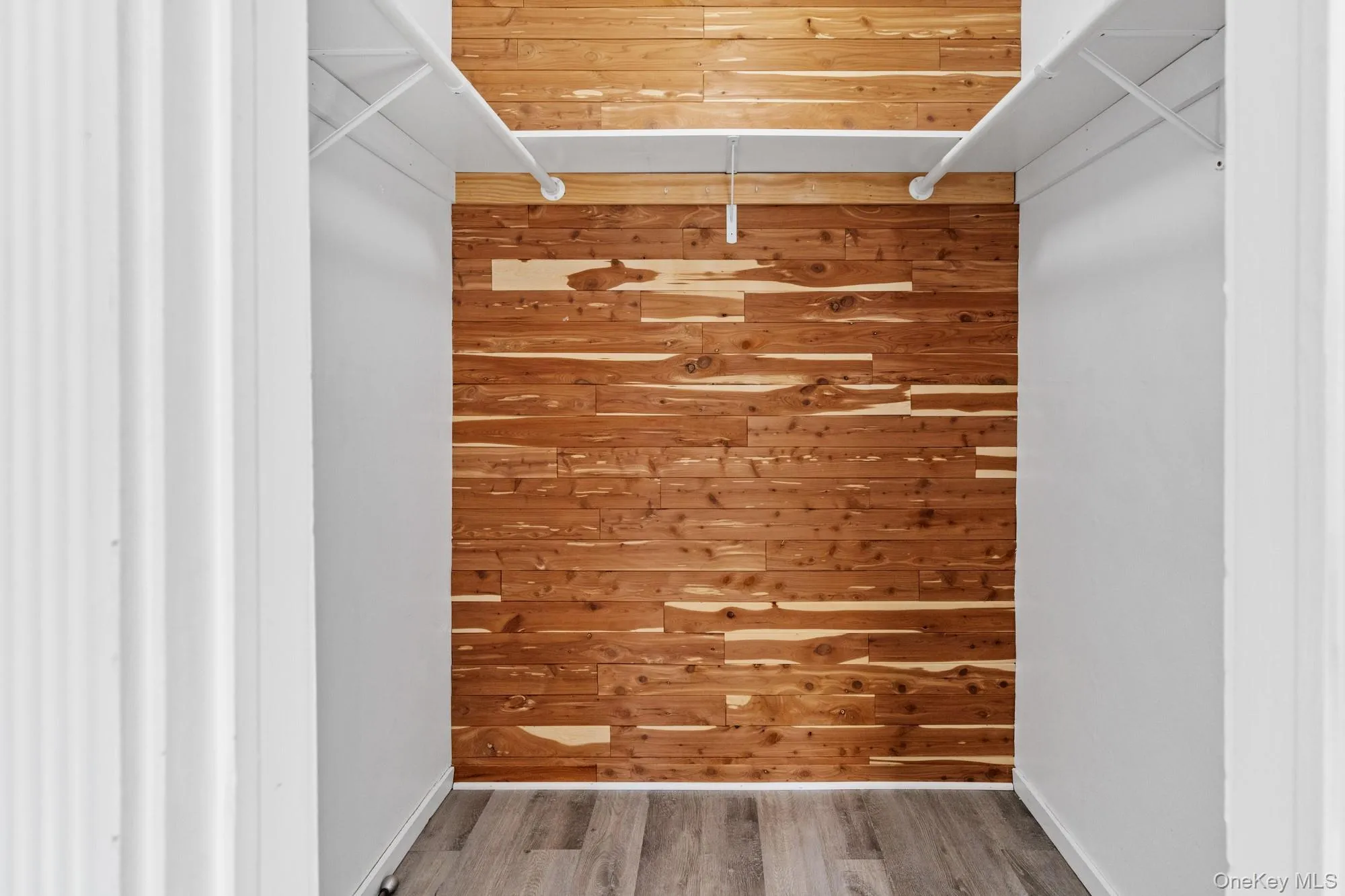 Walk in closet with wood finished floors in Primary Walk in closet with wood finished floors in Primary