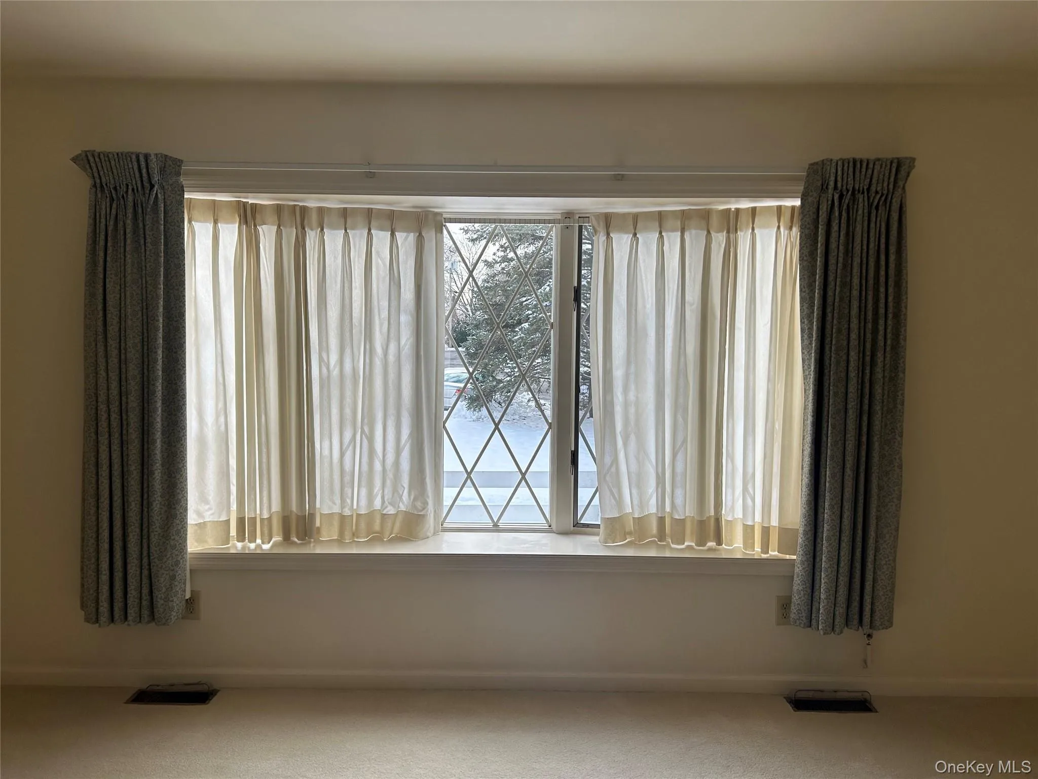 Carpeted empty room with baseboards Carpeted empty room with baseboards