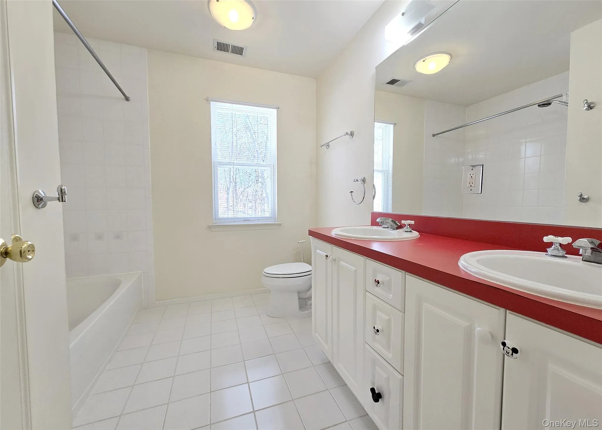 Full Bath With Tile Flooring & Dual Sink Vanity Full Bath With Tile Flooring & Dual Sink Vanity