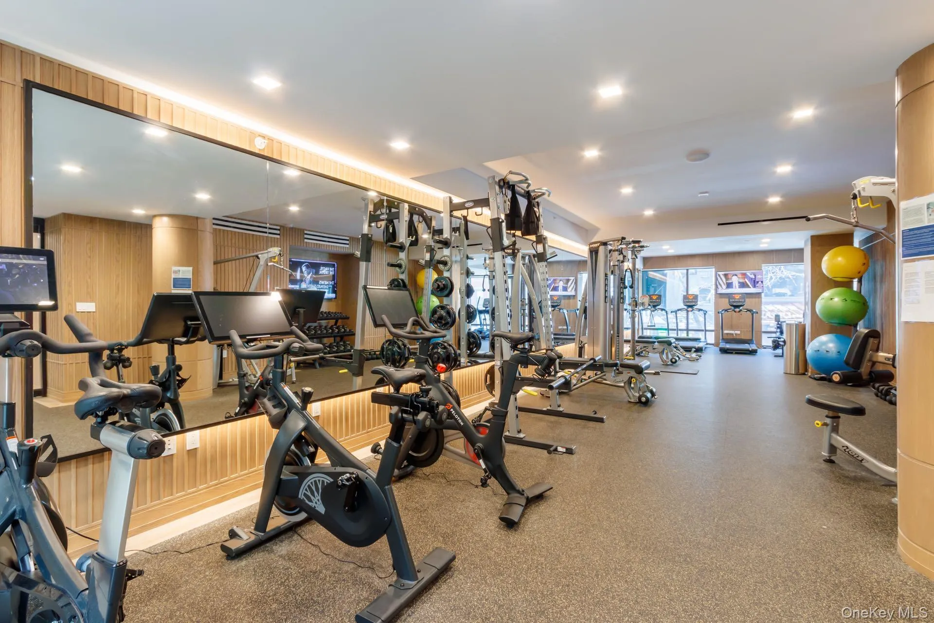 Exercise room featuring recessed lighting Exercise room featuring recessed lighting