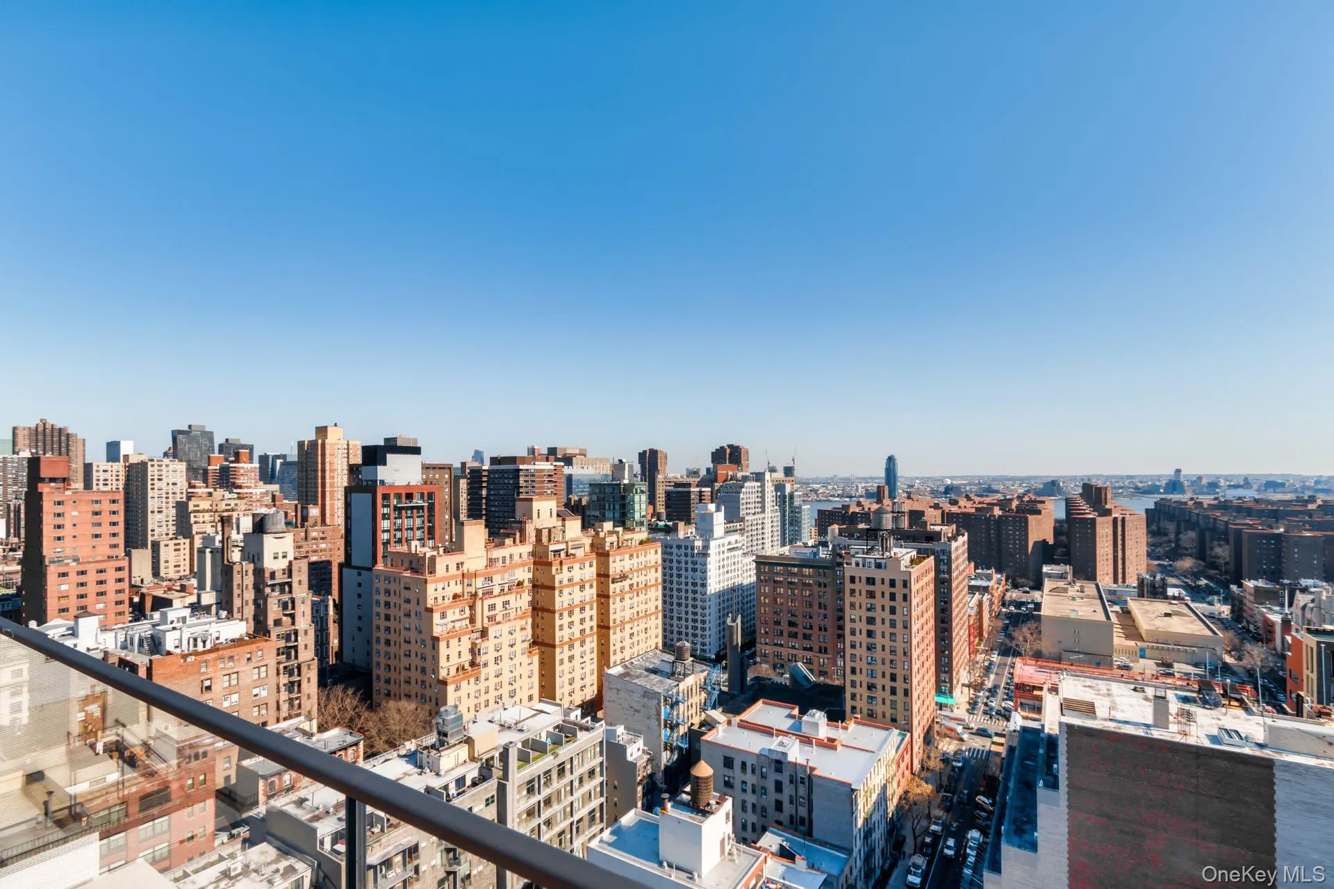 Roof deck with a view of city Roof deck with a view of city