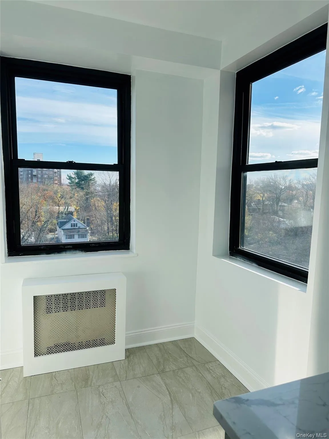 Detailed view of radiator heating unit and baseboards Detailed view of radiator heating unit and baseboards