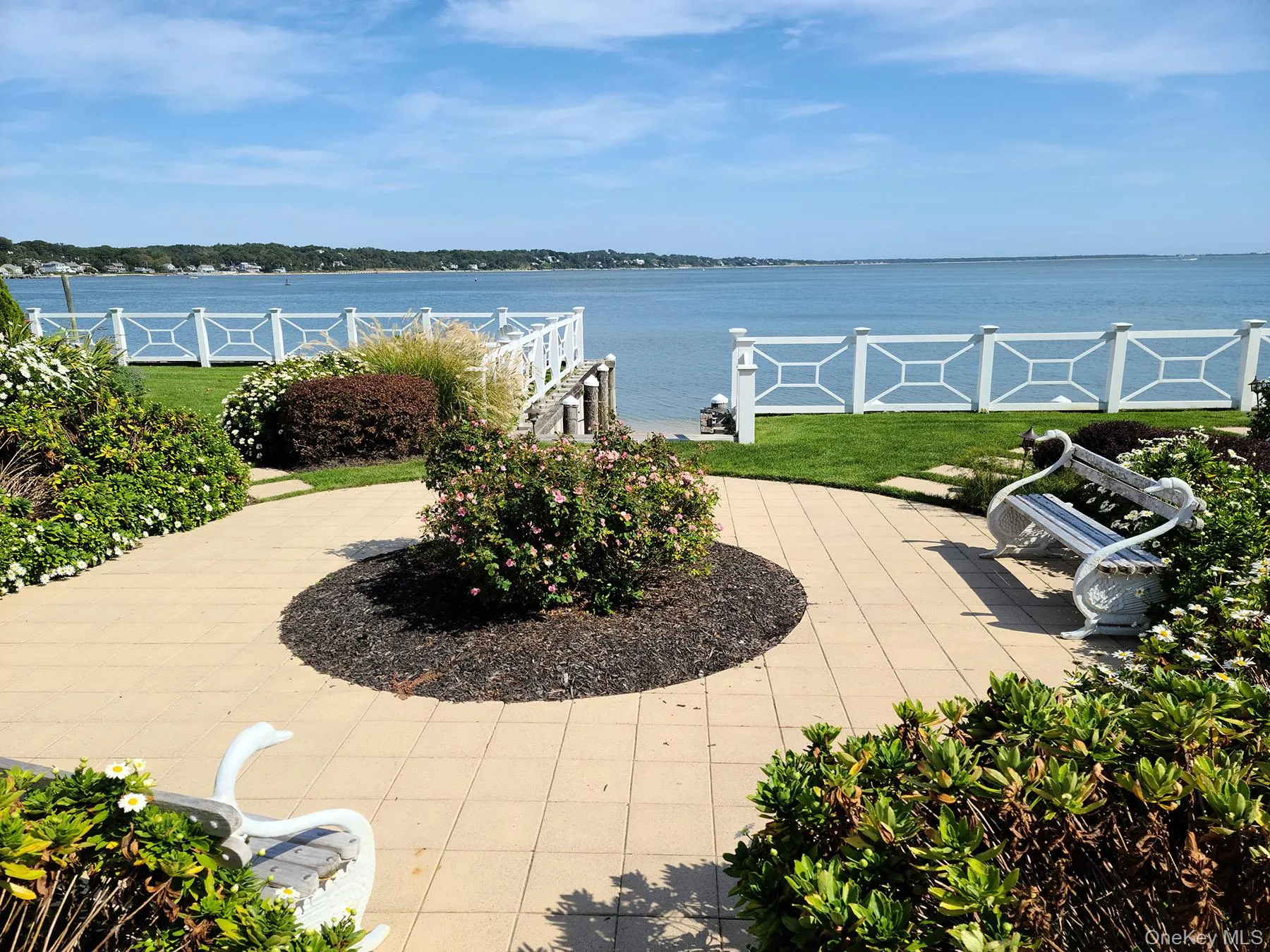 View of patio with a water view View of patio with a water view
