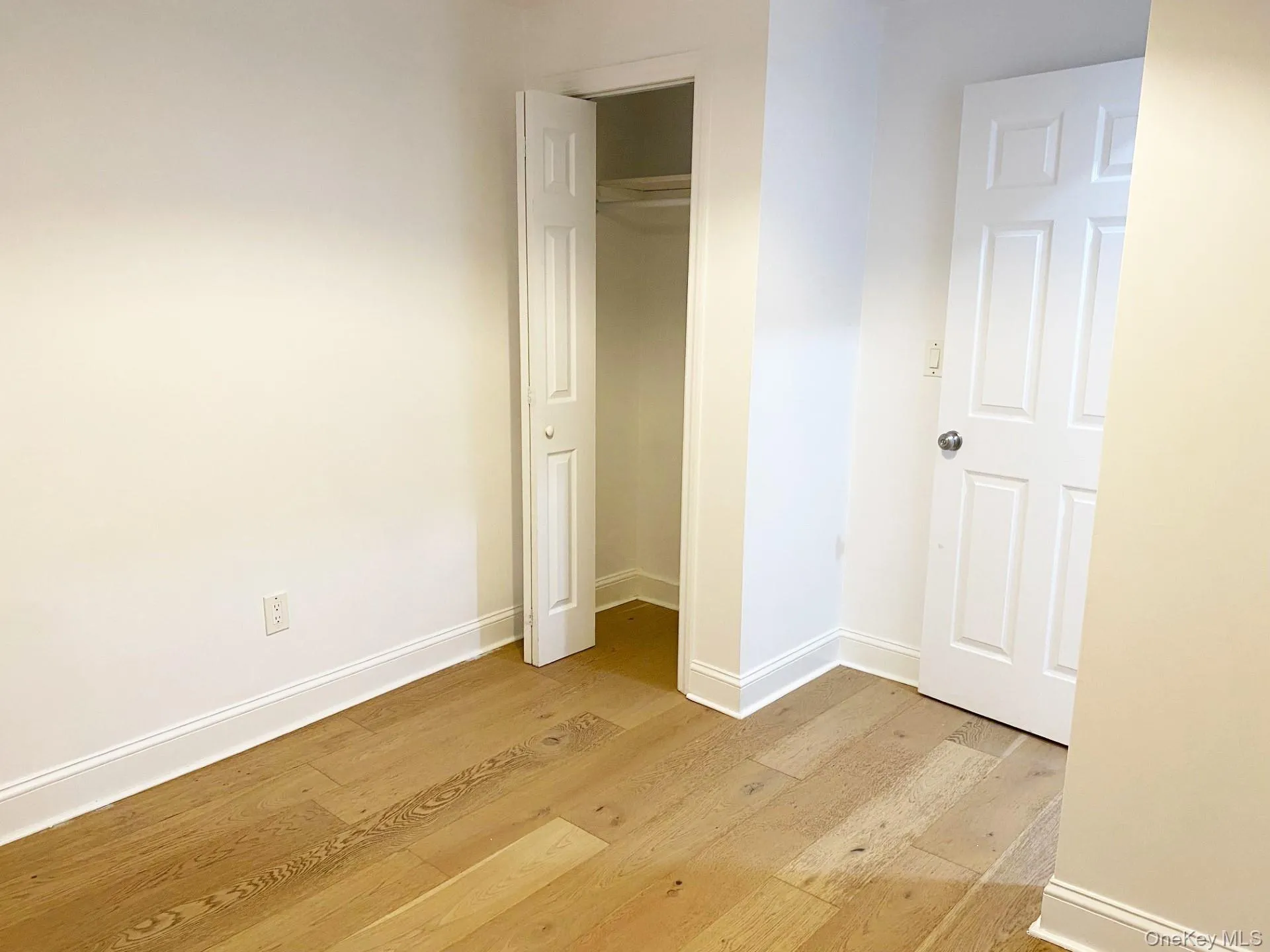 Unfurnished bedroom featuring light wood finished floors and a closet Unfurnished bedroom featuring light wood finished floors and a closet