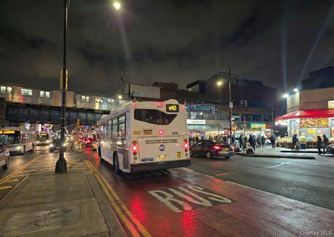 View of garage at night View of garage at night
