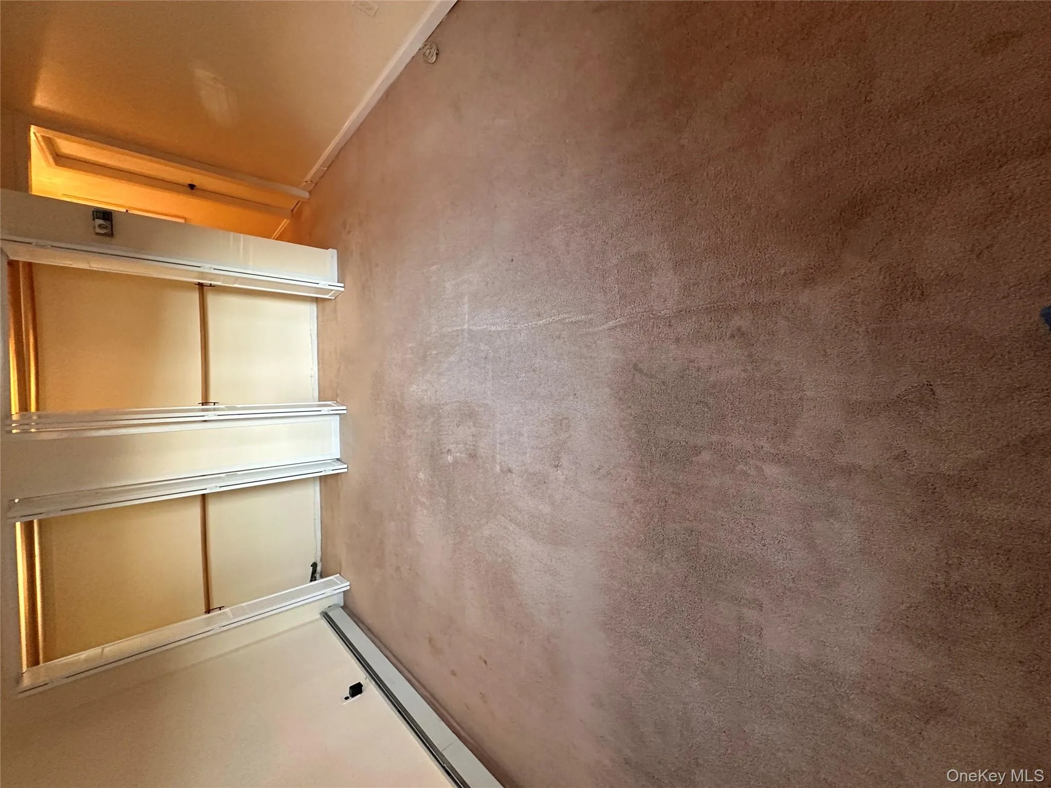 Unfurnished bedroom featuring baseboard heating, two closets, and light colored carpet Unfurnished bedroom featuring baseboard heating, two closets, and light colored carpet