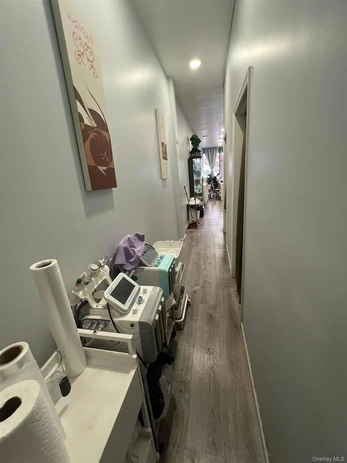 Hall with dark wood finished floors Hall with dark wood finished floors