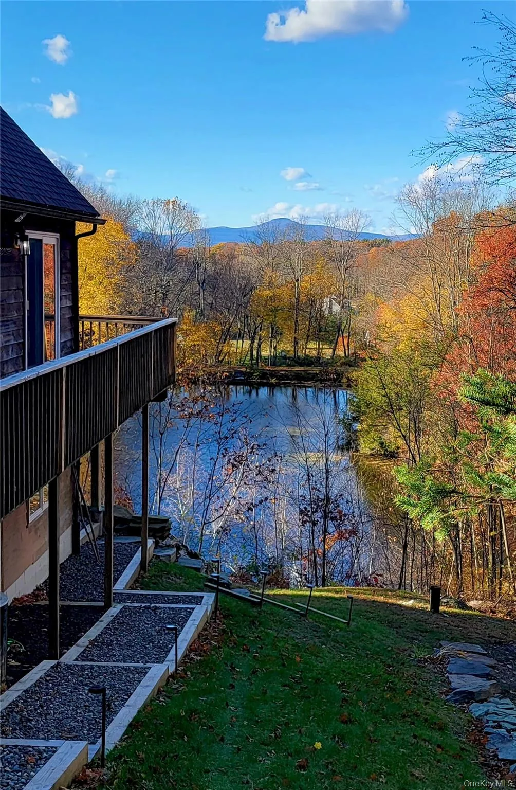 View of green lawn with a water view View of green lawn with a water view