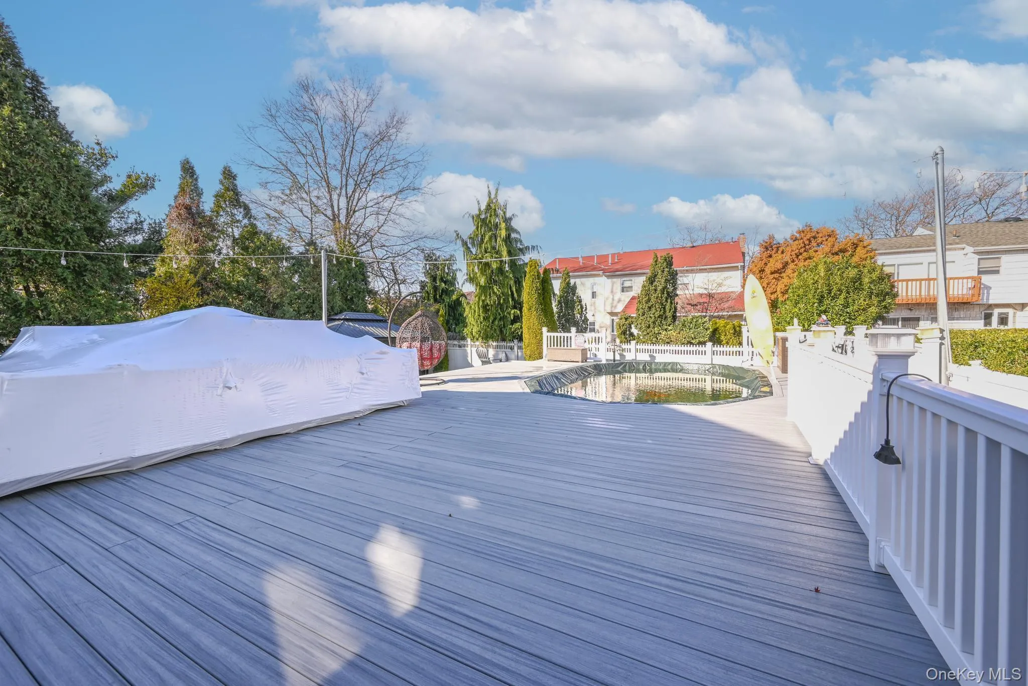 Wooden deck with a pool Wooden deck with a pool