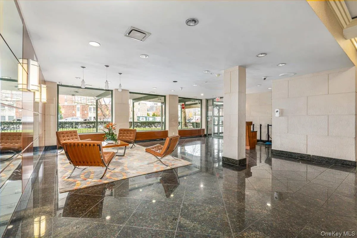 Building lobby with recessed lighting Building lobby with recessed lighting