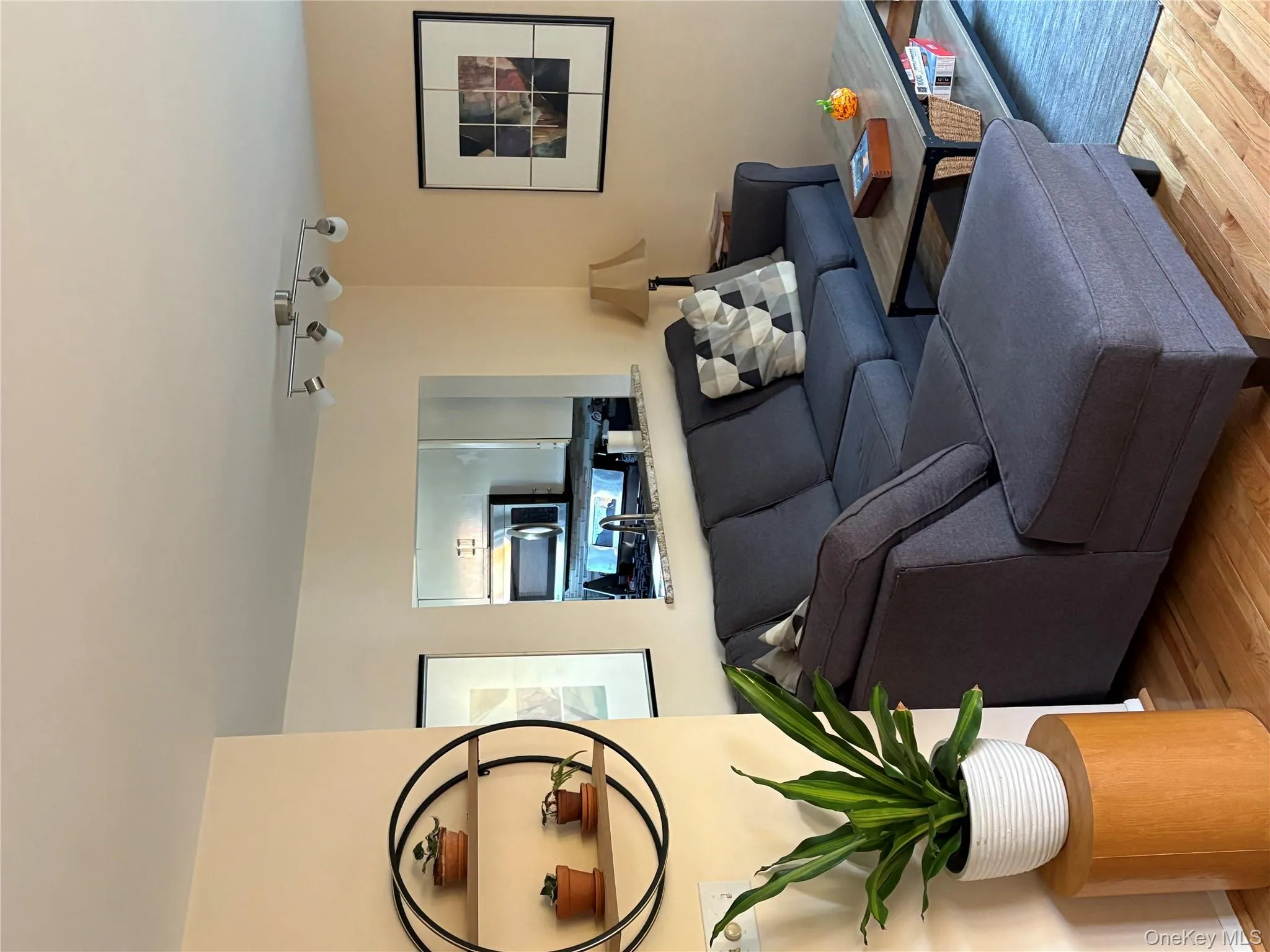 Living room with light wood finished floors Living room with light wood finished floors