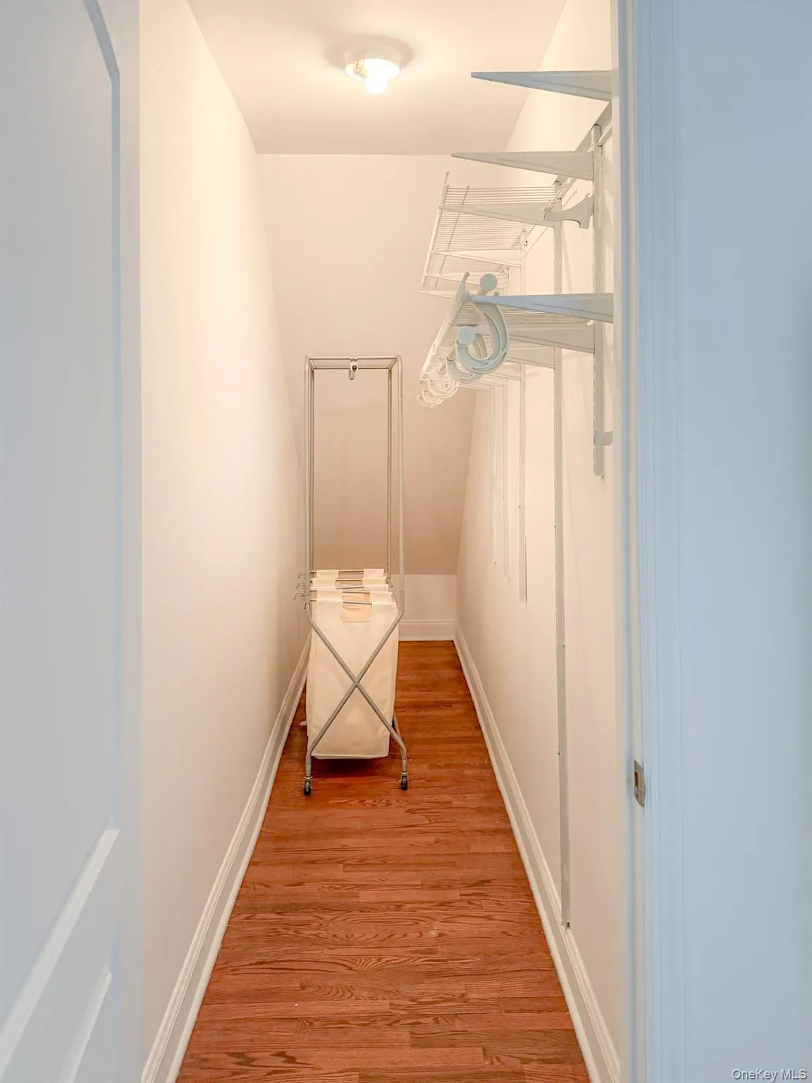 Spacious closet with light wood-style floors Spacious closet with light wood-style floors