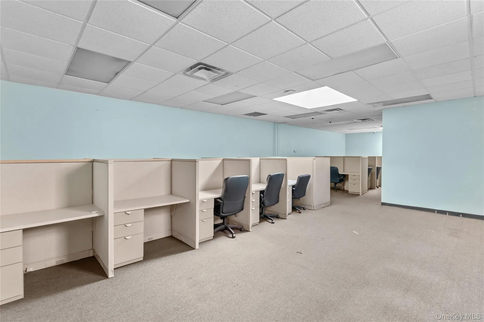 Office space featuring a paneled ceiling Office space featuring a paneled ceiling
