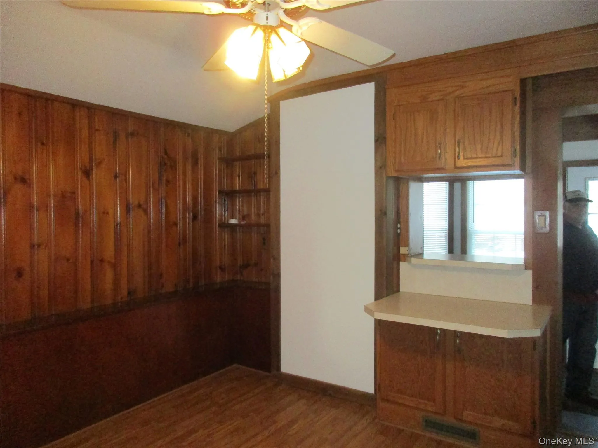 Corner of dining room with built-ins Corner of dining room with built-ins