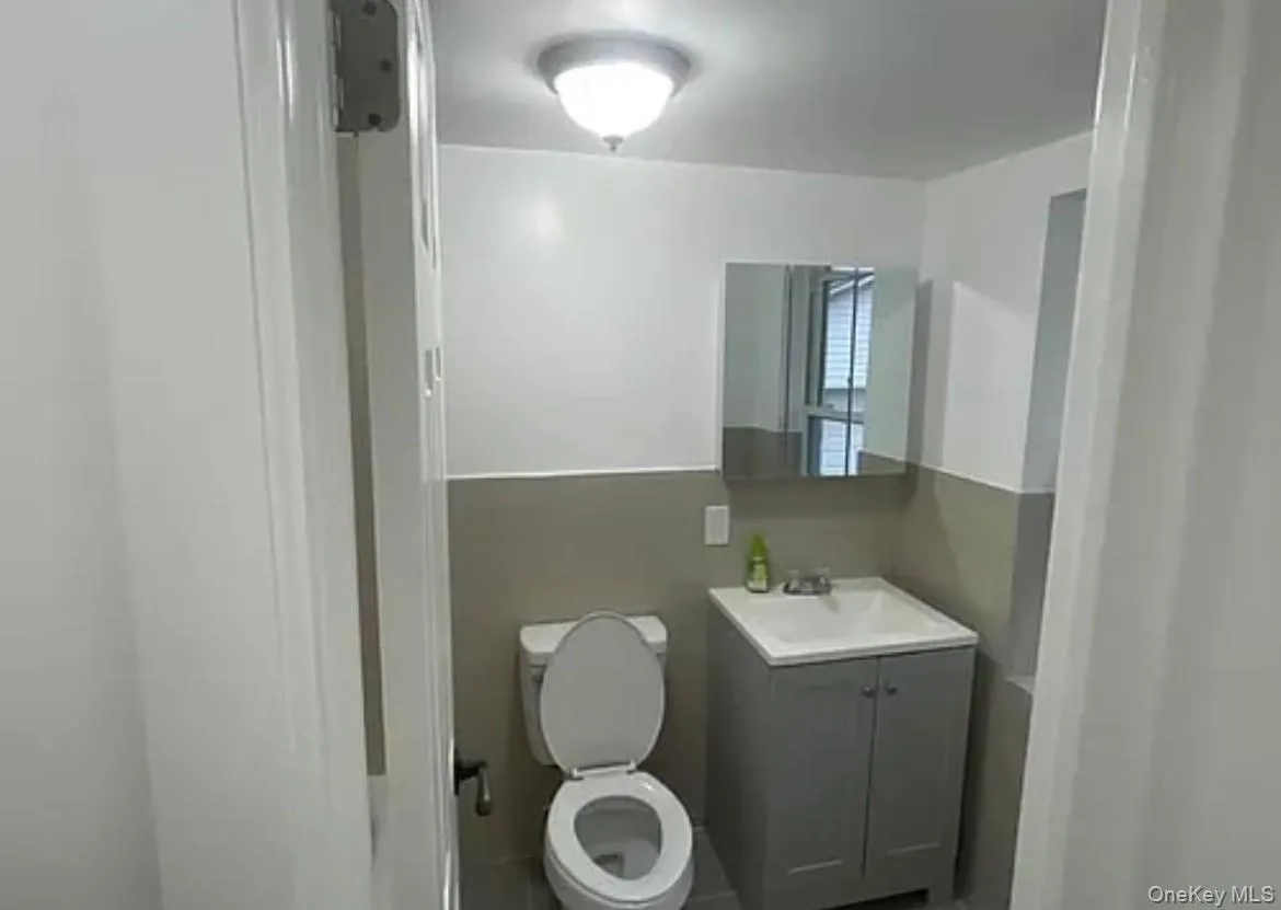 Bathroom featuring vanity and toilet Bathroom featuring vanity and toilet