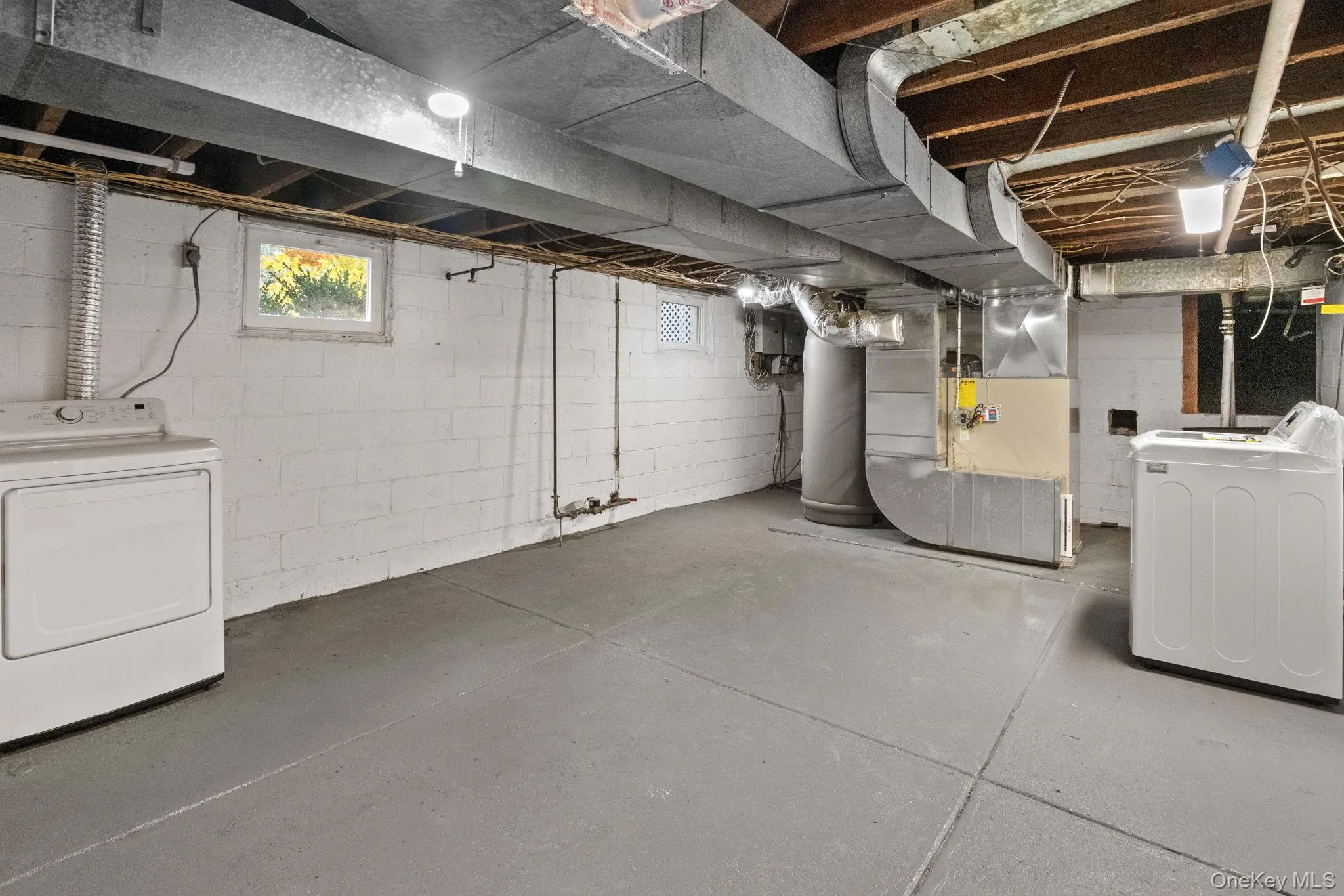 Full clean basement with storage and brand new washer dryer Full clean basement with storage and brand new washer dryer