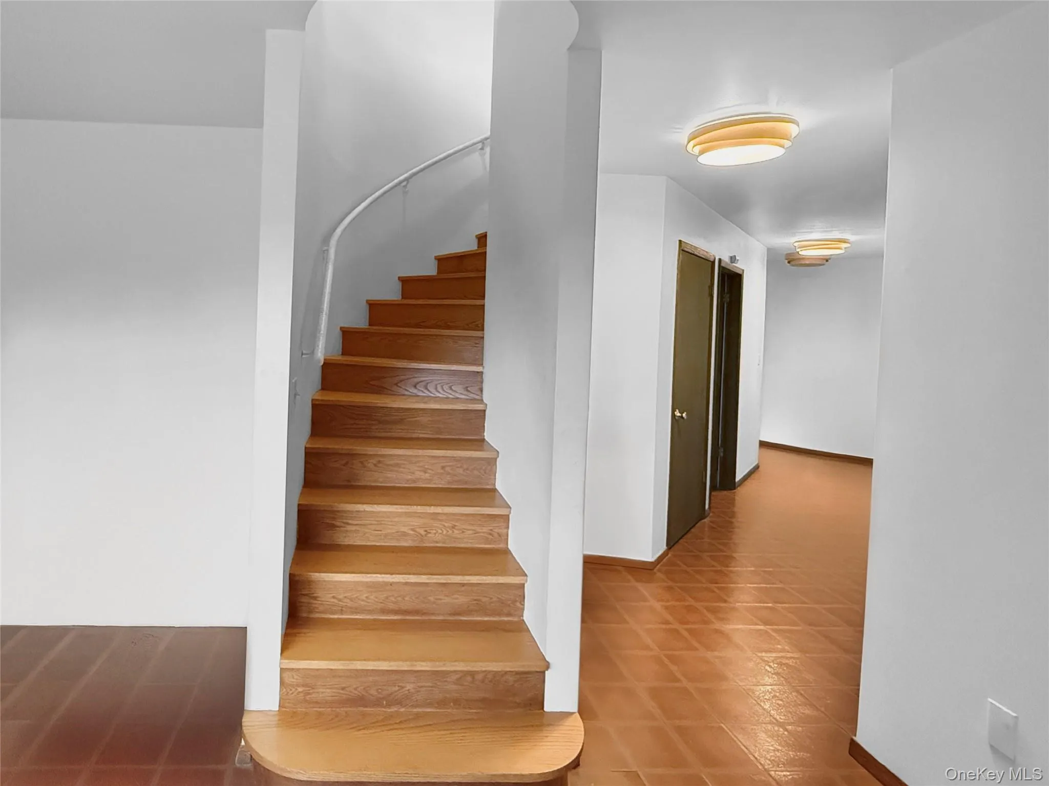 Circular stairway to finished basement Circular stairway to finished basement