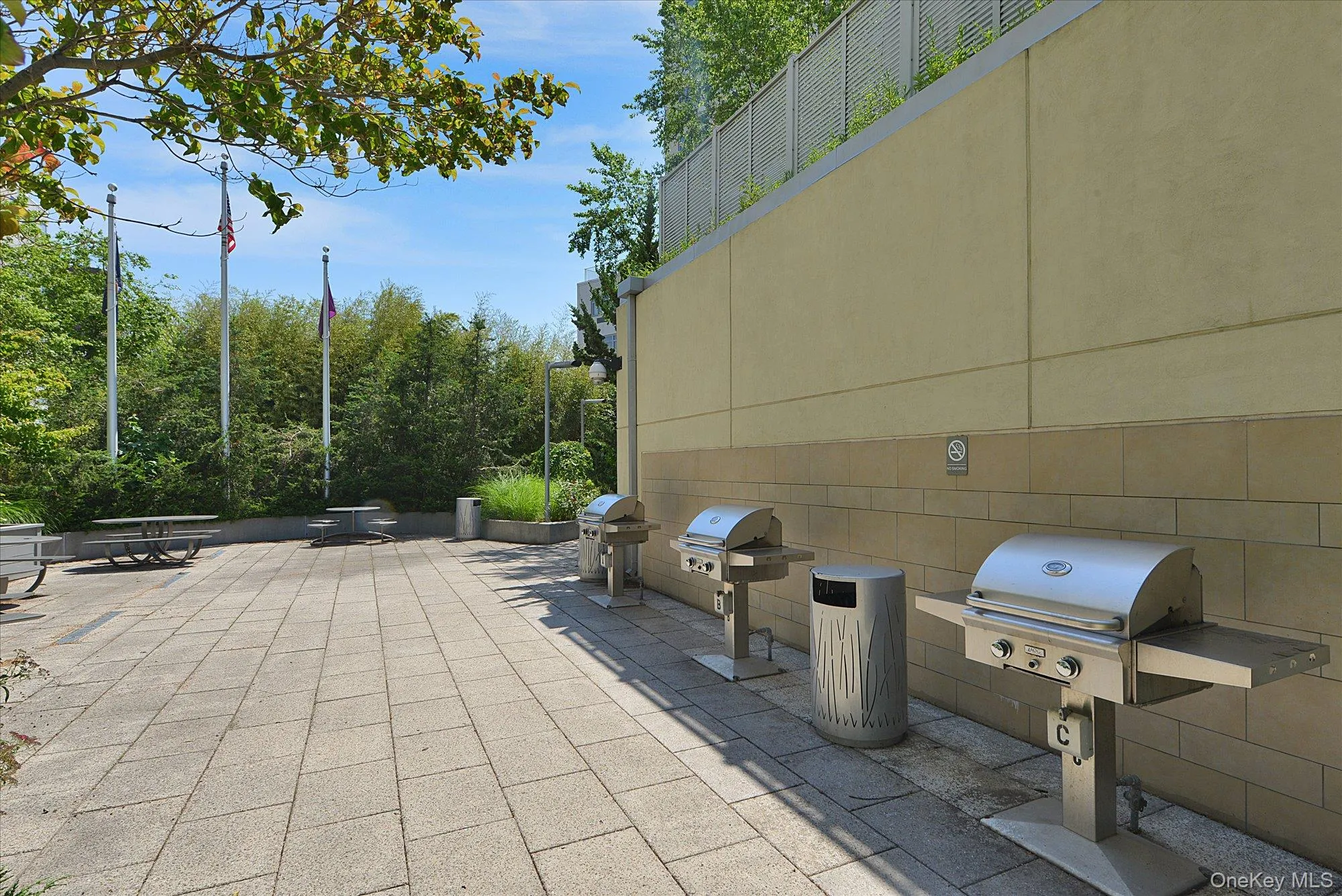 View of patio with a grill View of patio with a grill