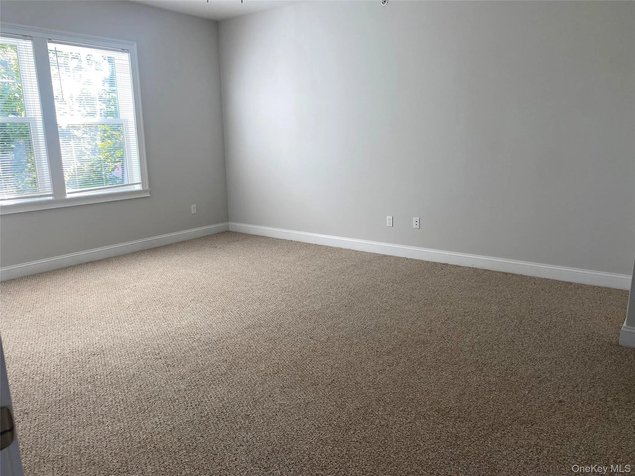 Unfurnished room with light colored carpet and baseboards Unfurnished room with light colored carpet and baseboards