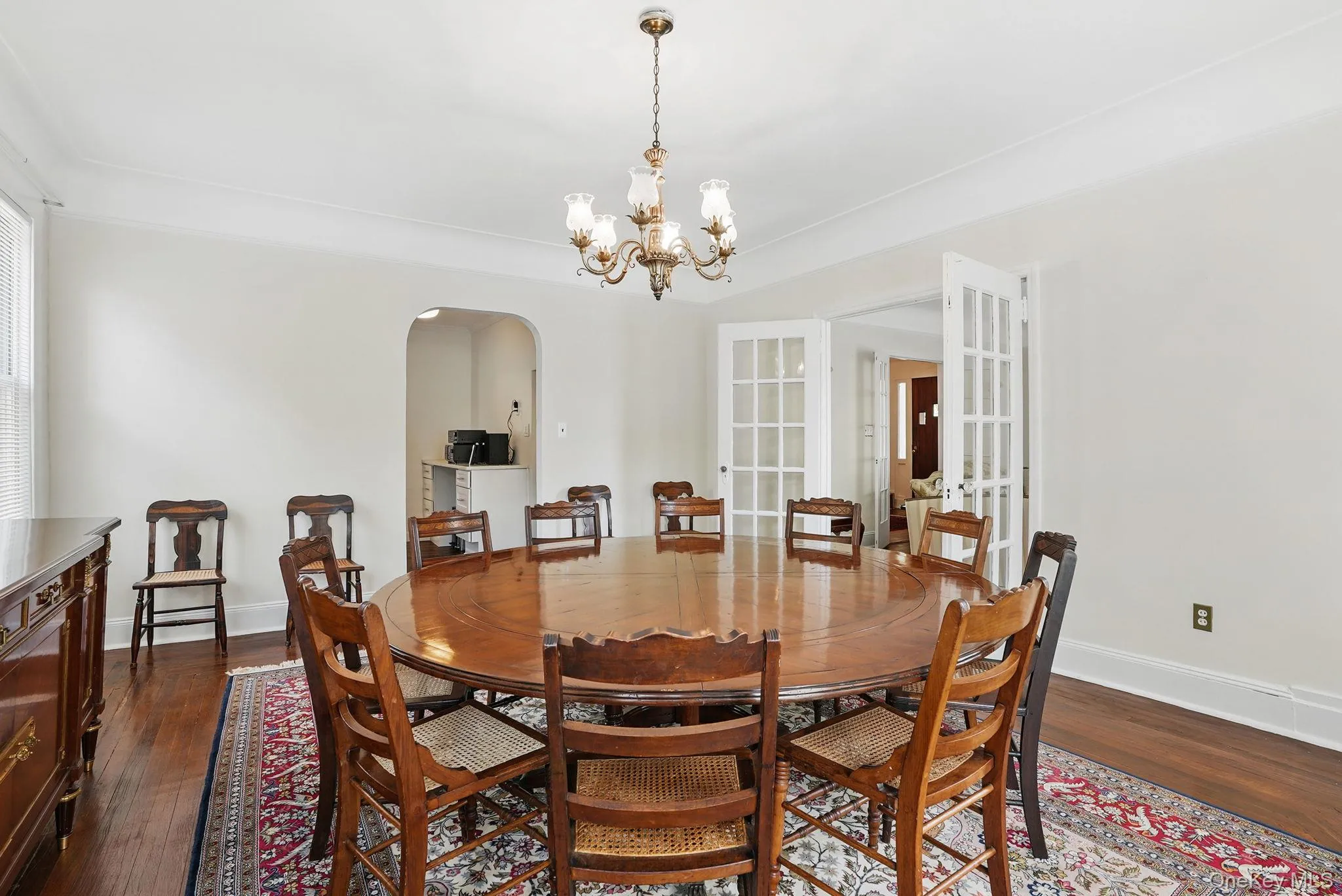 Formal dining room with French doors Formal dining room with French doors