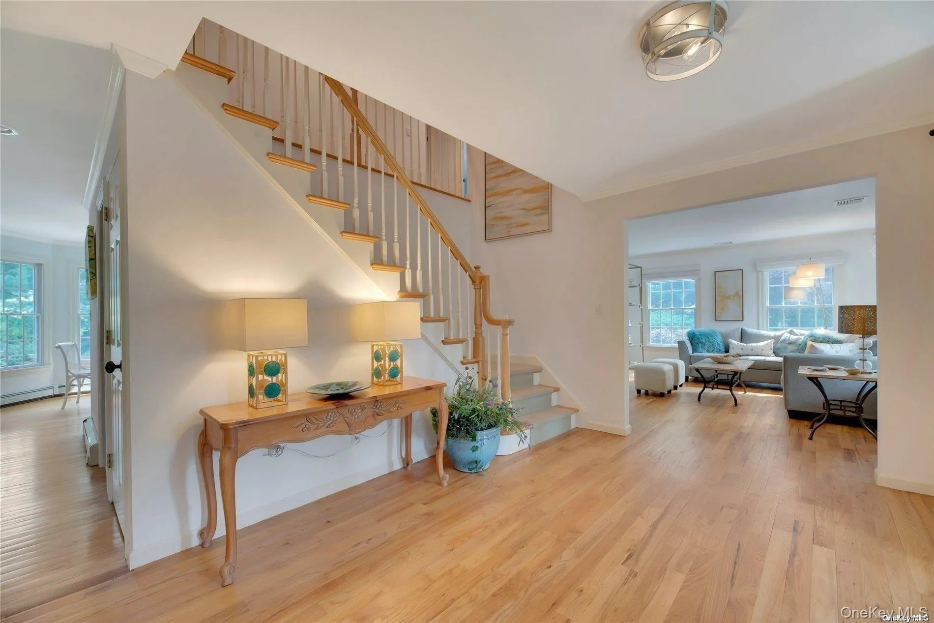 Entry foyer with view of living room Entry foyer with view of living room