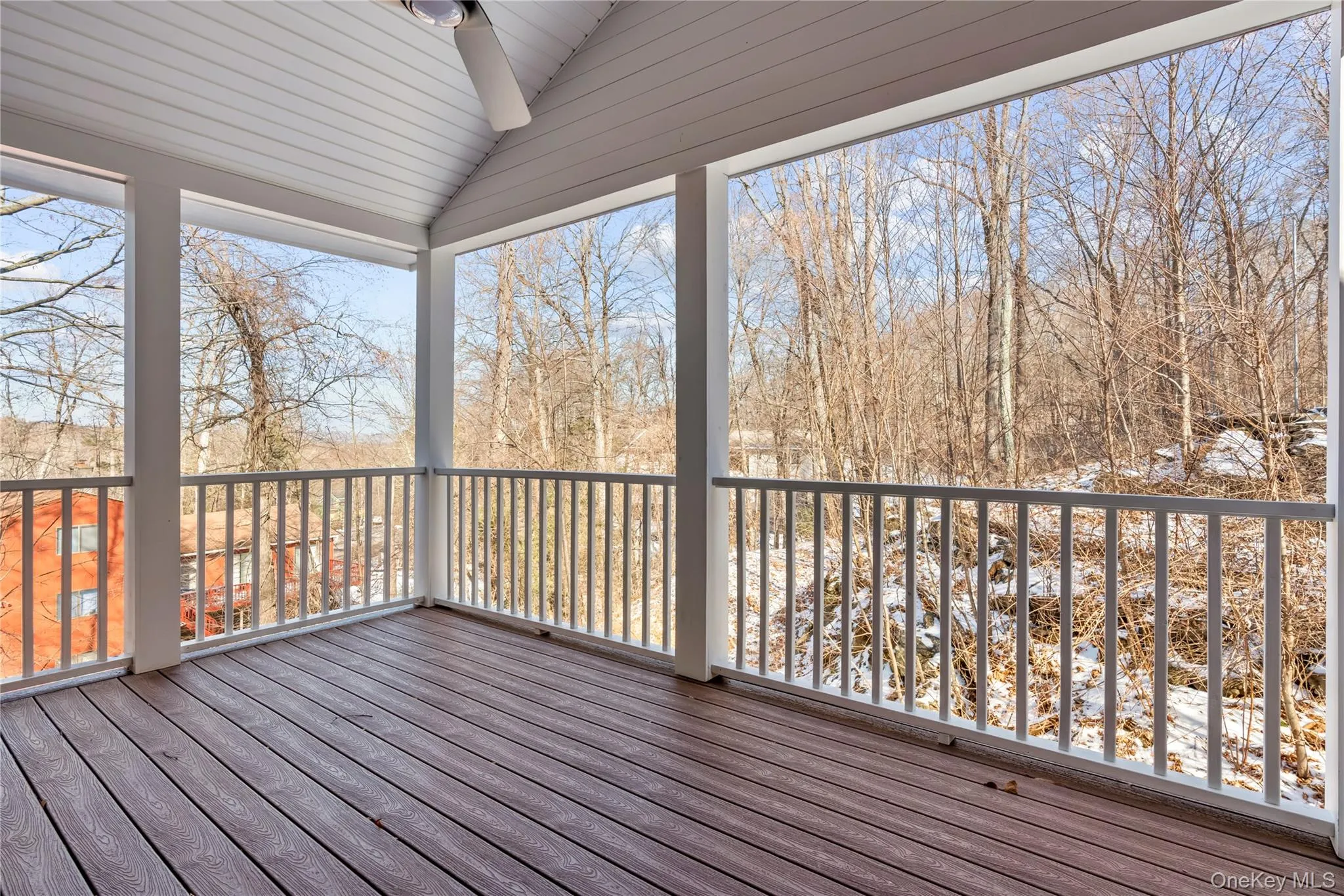 Wooden deck featuring ceiling fan Wooden deck featuring ceiling fan
