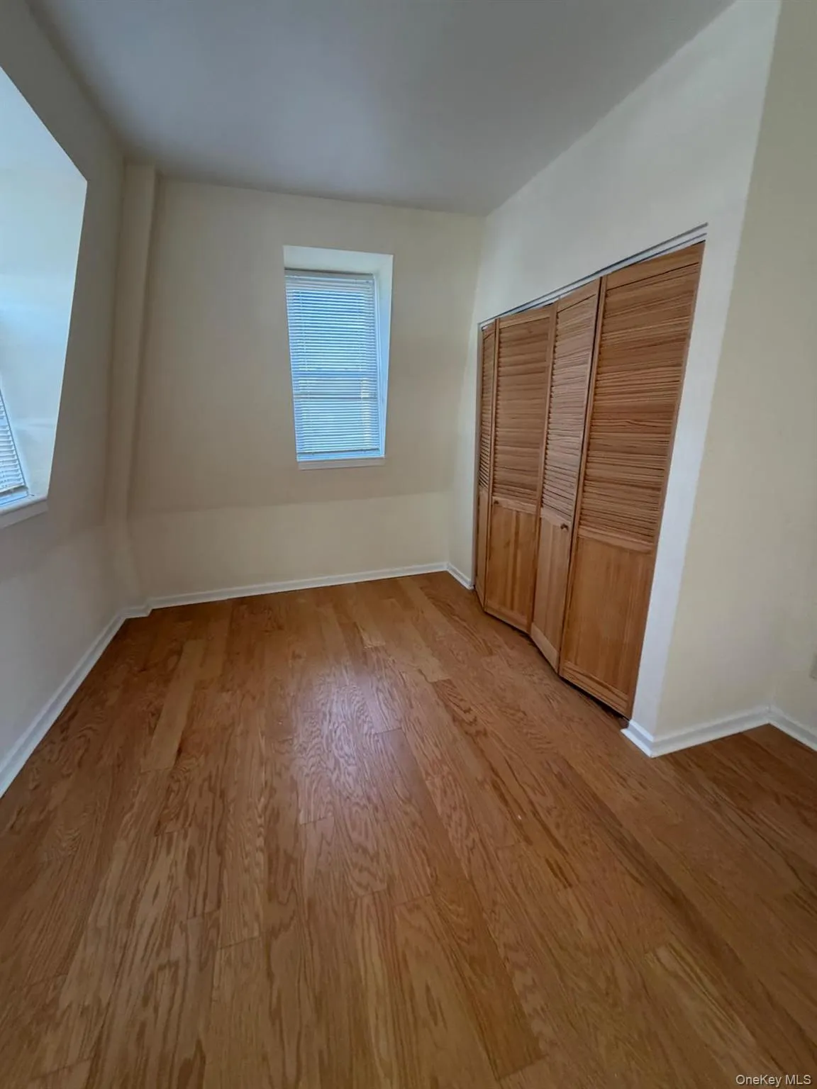 Unfurnished bedroom with a closet and light wood finished floors Unfurnished bedroom with a closet and light wood finished floors