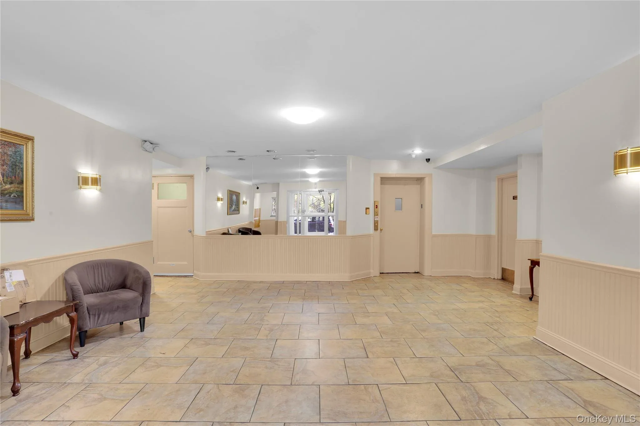 Community lobby with wainscoting Community lobby with wainscoting