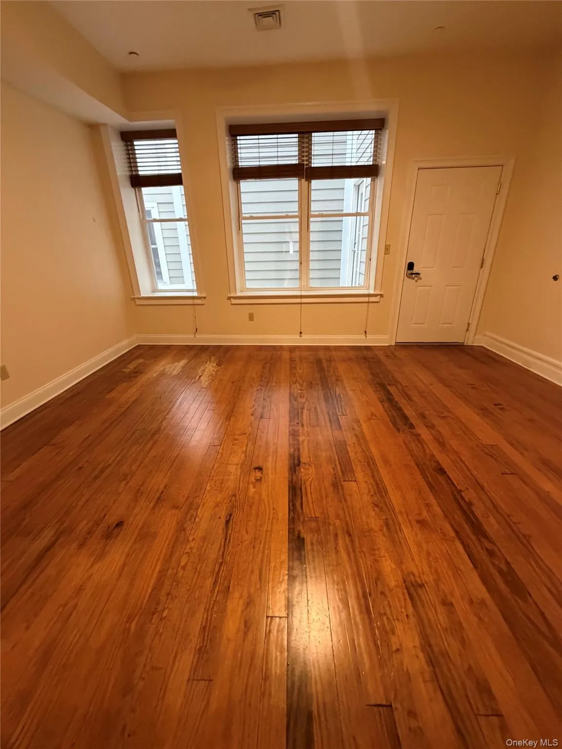 Spare room with plenty of natural light and dark wood-type flooring Spare room with plenty of natural light and dark wood-type flooring