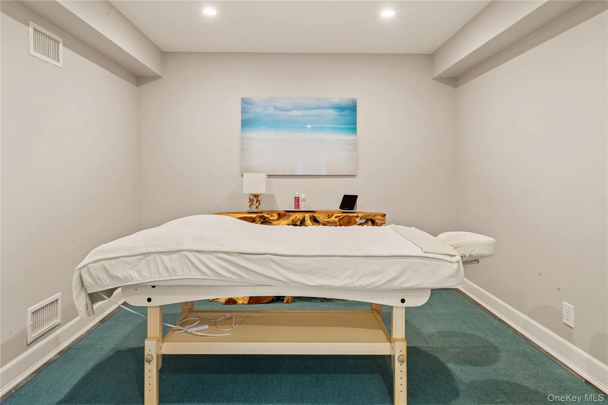 Carpeted bedroom featuring recessed lighting Carpeted bedroom featuring recessed lighting