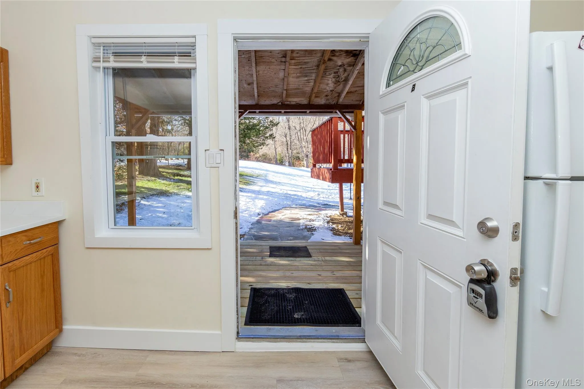 Covered porch outside the front door. Covered porch outside the front door.