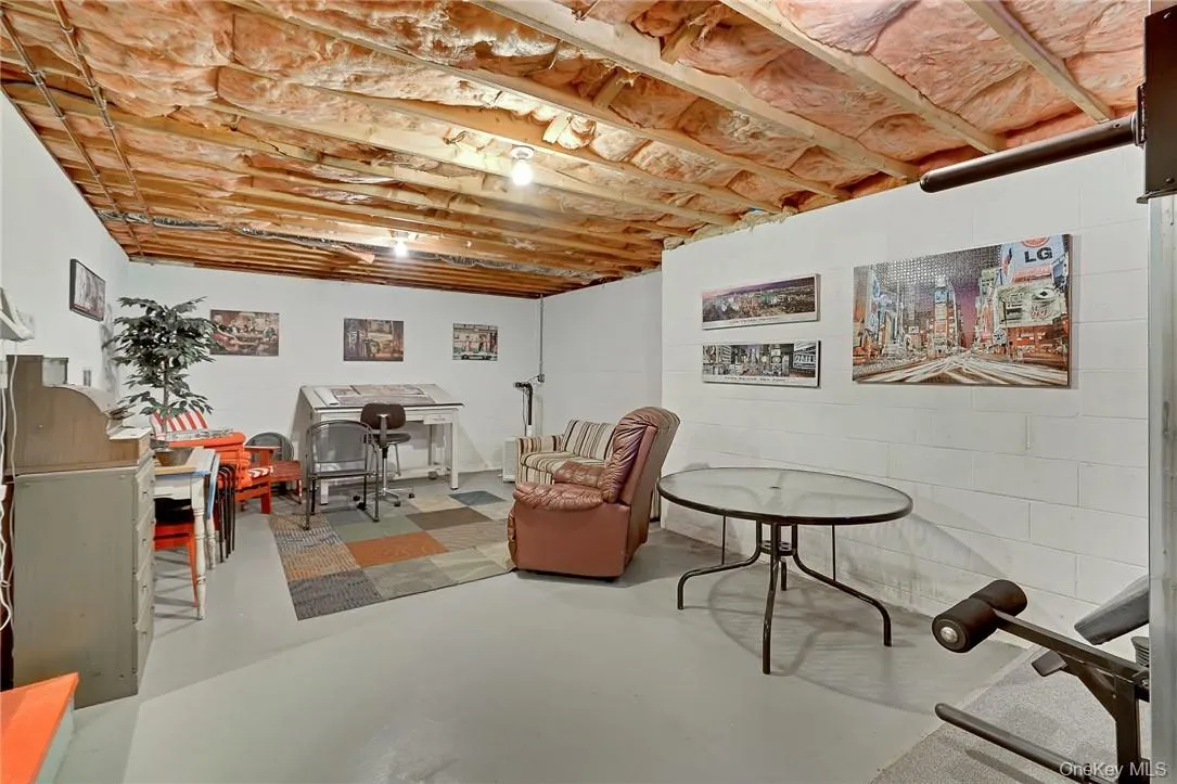 Partially finished basement Partially finished basement