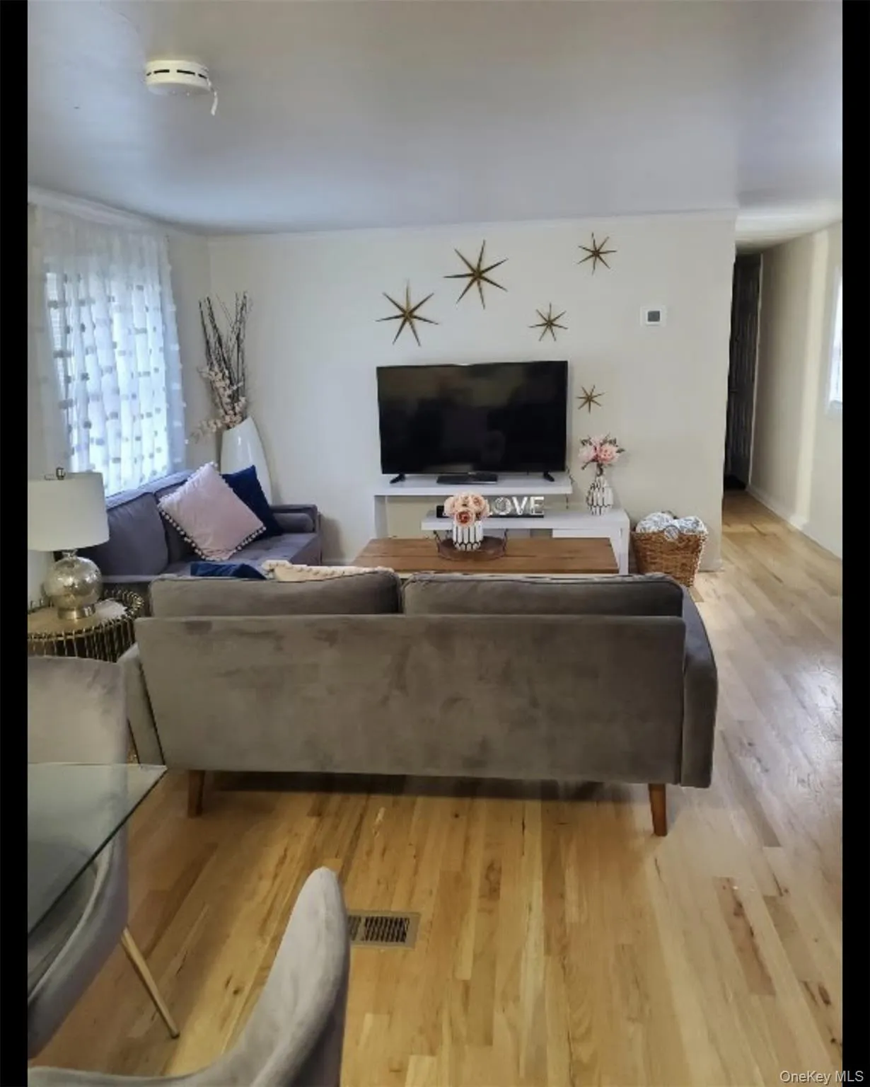 Living room featuring healthy amount of natural light and wood finished floors Living room featuring healthy amount of natural light and wood finished floors