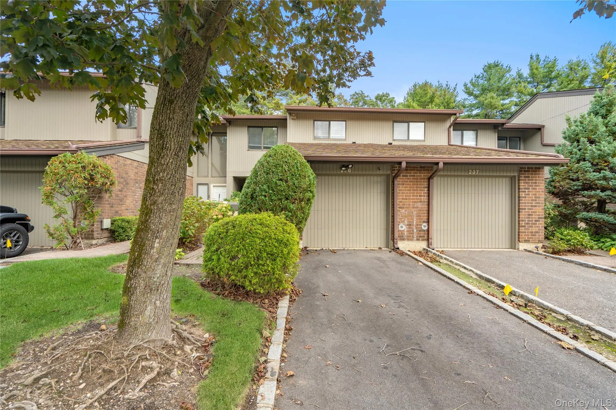 View of front of house featuring brick siding, asphalt driveway, roof with shingles, and a garage View of front of house featuring brick siding, asphalt driveway, roof with shingles, and a garage