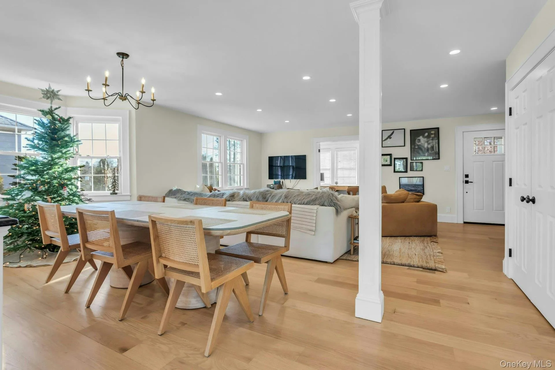 Dining room featuring recessed lighting and light wood-style floors Dining room featuring recessed lighting and light wood-style floors