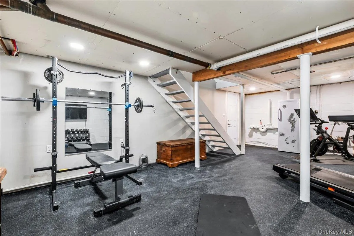 Exercise area with recessed lighting Exercise area with recessed lighting