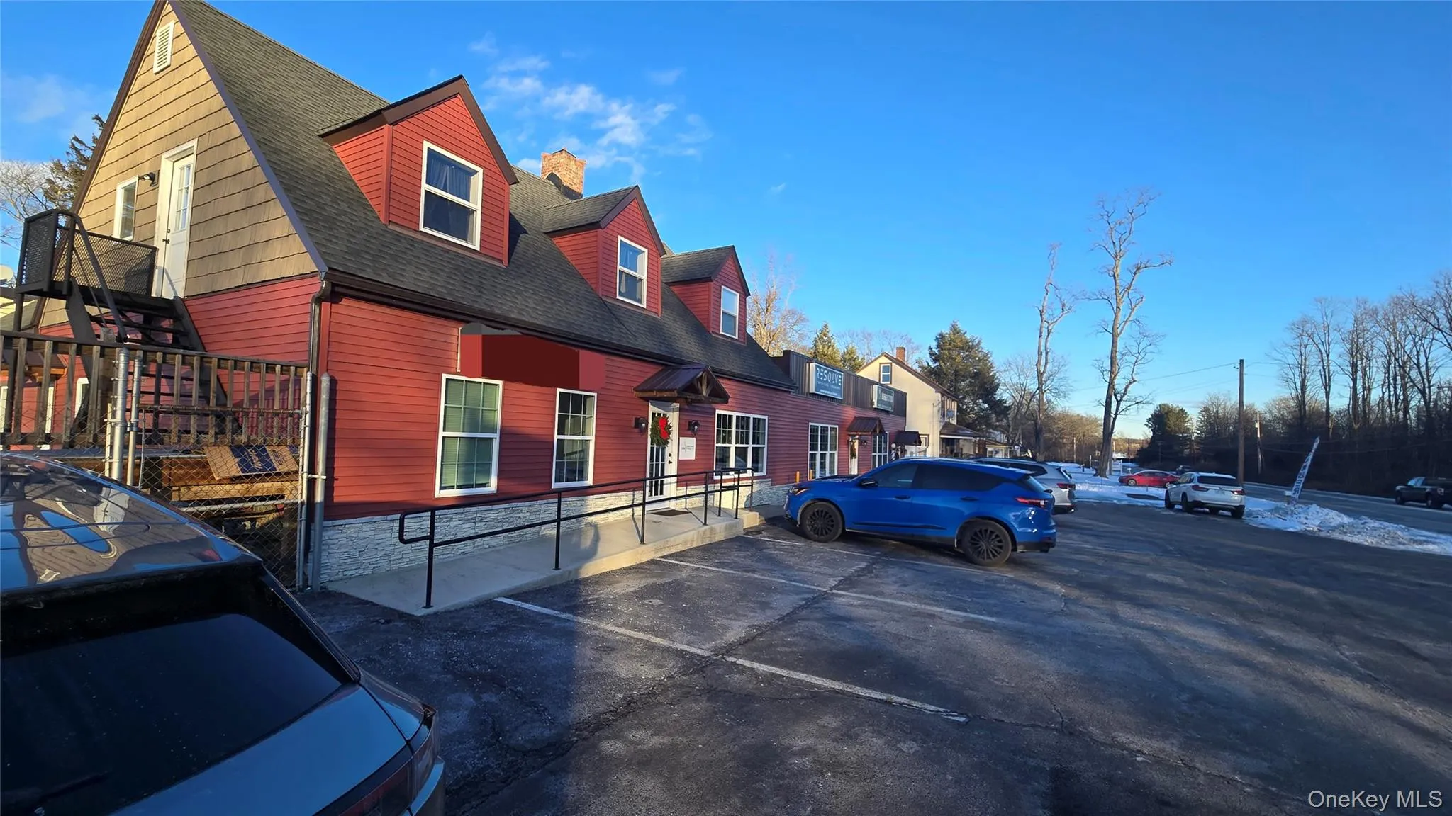 View of front of building with parking. View of front of building with parking.