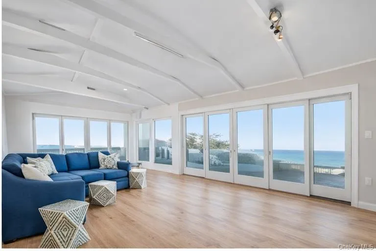 Soaring ceilings and wall of windows. Virtually staged wood floors Soaring ceilings and wall of windows. Virtually staged wood floors